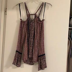 Knox Rose Floral Flouncey off Shoulder Strappy Top